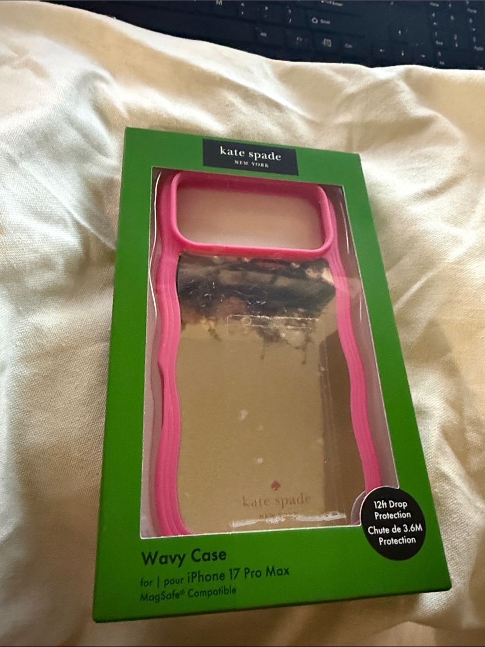 kate spade Wavy Phone Case for iPhone 17 Pro Max - Dark Pink mirror NIB